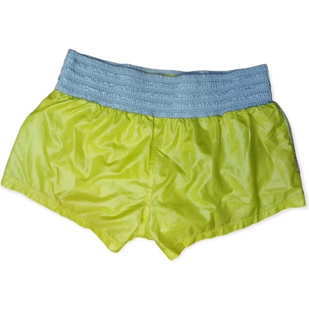 Adidas by Stella McCartney Rare Neon Yellow Grey Athletic Short Shorts Festival - Picture 5 of 6